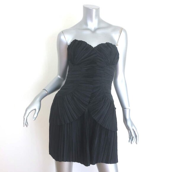Cult Gaia Charlique Strapless Pleated Mini Dress Black Size 8 NEW - Picture 1 of 8